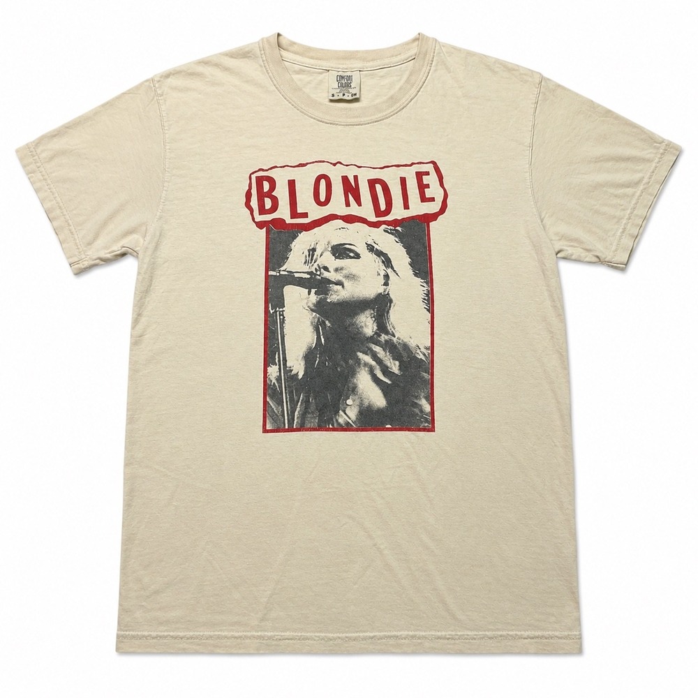 Blondie Band T-Shirt Comfort Colors Graphic Tee Sand Beige Mens Small